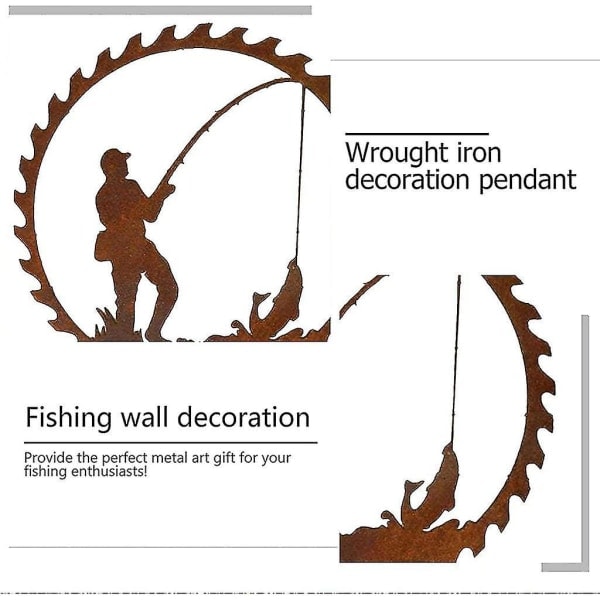 Isänpäivälahja Metalli Taide Kalastus Seinä Tarra - Kalastus