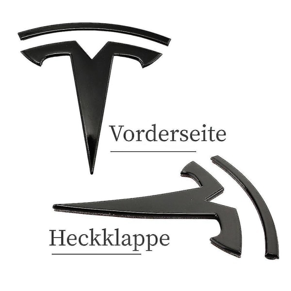 t-Embleemin etu- ja takatarra Tesla-malleille (1 pari)