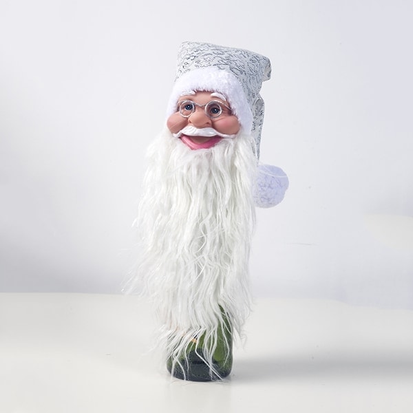 Joulukoristeet Vinyl Santa Claus Head Viinilahja Laatikko Pullon Suu Koriste B