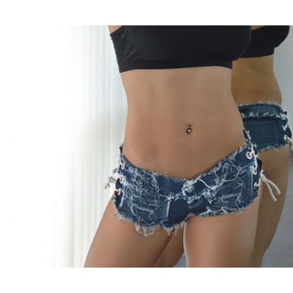 Sexy Dame Low Cut Denim Shorts Mini Shorts S