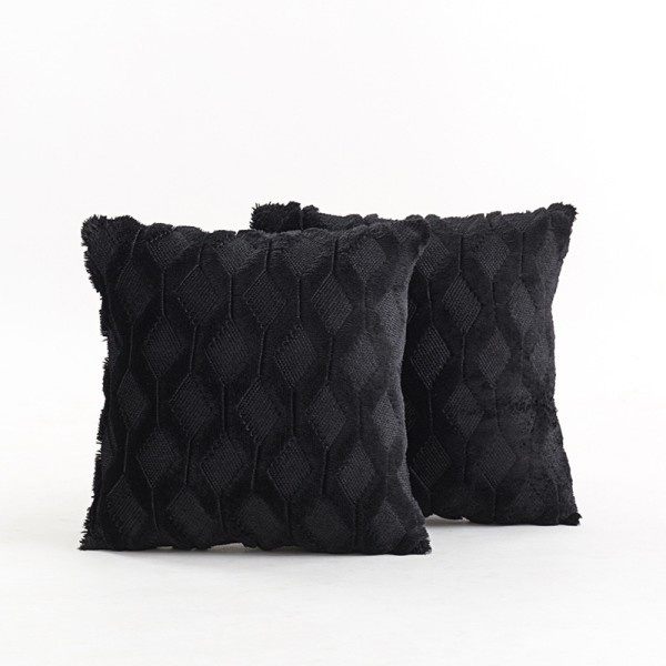 Mjuka dekorativa kuddfodral för vardagsrum, soffa 2-pack Svart XL