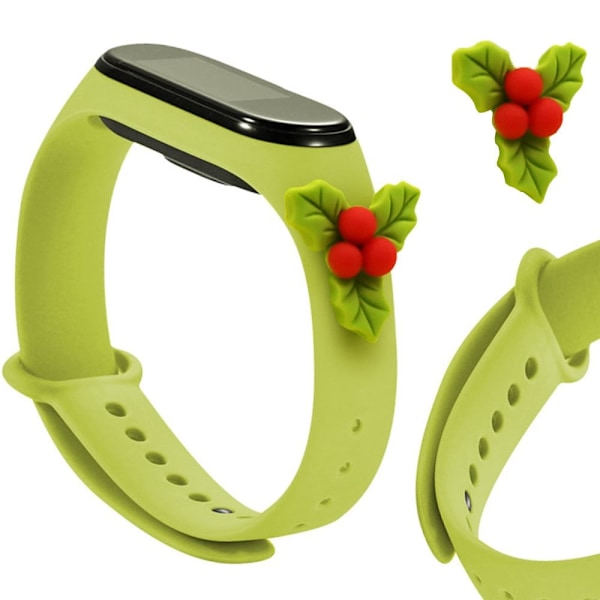 Strap Xmas Armband för Xiaomi Mi Band 6 / Mi Band 5 Jul Silikon Armband Grön (Mistel)