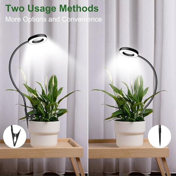 REMAKE Växtlampa för inomhusbruk, klämma på 6500K fullspektrum LED-växtlampa