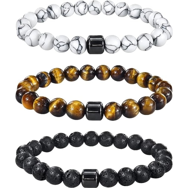 REMAKE 3 stk Anti-Angst Armbånd Røykeslutt Armbånd for Menn og Kvinner Hjelper med å Lindre Angst Frustrasjon Irritabilitet Bekymringssten Armbånd