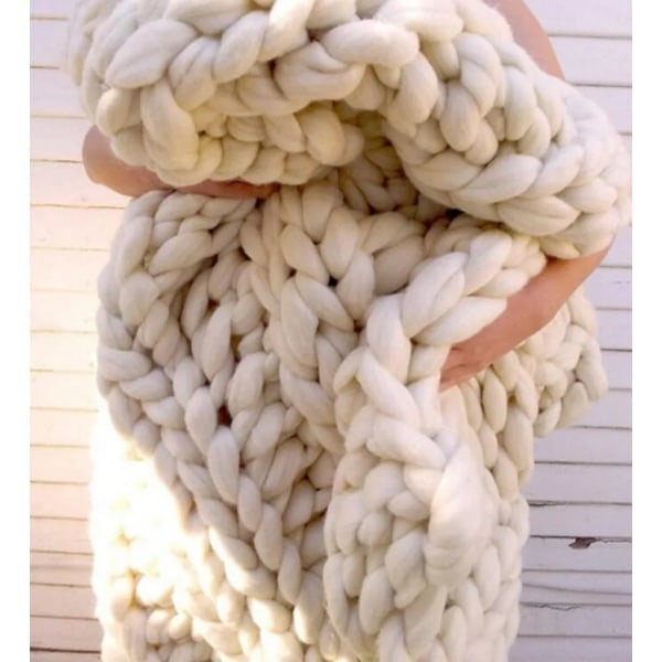 REMAKE 4 stk 250g DIY Chunky Garn Blødt Tykt Arm Hækling Roving Hækling Uldgarn Beige Tyk Strikning