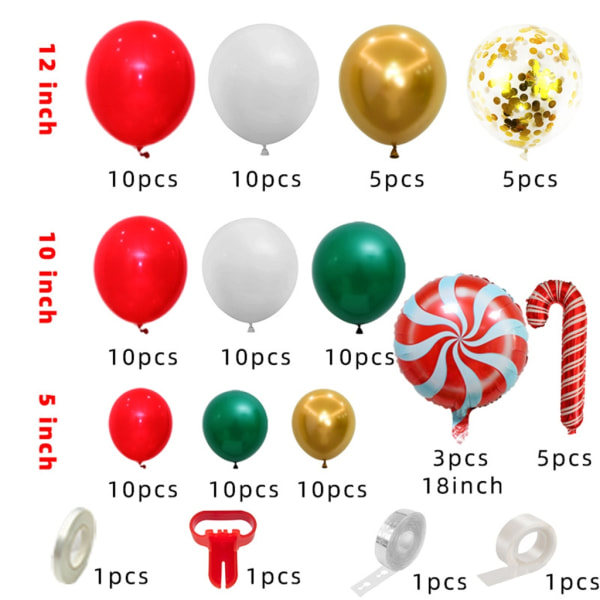 Sæt Stjerne Gaveæske Ballon Kit Sæt Tilbehør til Jul Nytår Ferie Party Dekoration B