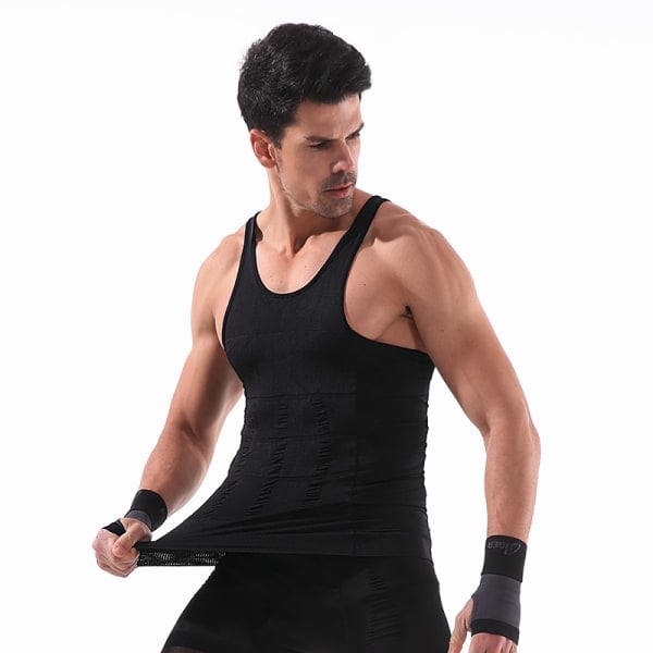 Mænds Tanktop Muskeltrøje Gym Trøje Ærmeløs Trøje Sort XL