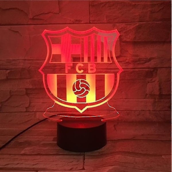 Mukava FC Barcelona USB 3D Anime Yövalo Tunnelma LED Pöytälamppu