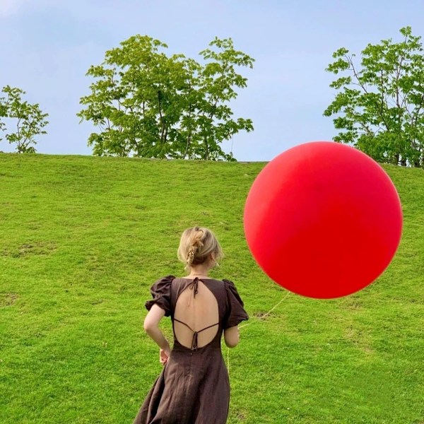 (Rød) Store balloner, 36 tommer gigantiske balloner Gigantiske latexballoner til nytår, jul, fødselsdag, bryllup, festdekoration