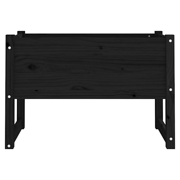 Odlingsträdgårdsvagn Svart 78x40x52 cm massiv furu