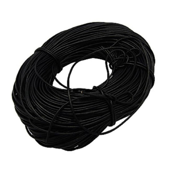 REMAKE 10 meter svart läderrem 3 mm tjock.