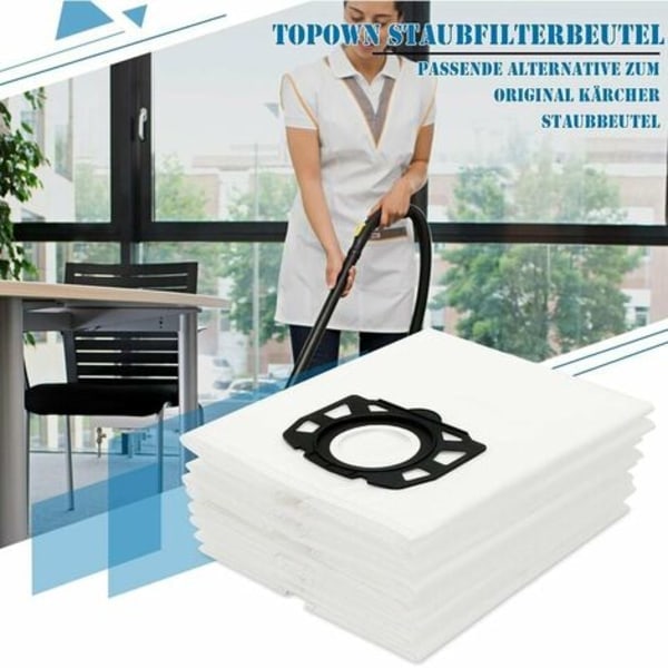 10 st dammsugarpåsar för Karcher WD4 WD5 WD6 Karcher påse MV4, MV5 och MV6 dammsugarpåsar för Karcher
