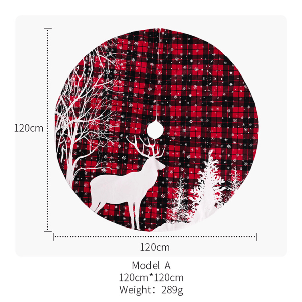 Julgransmatta med älgmotiv - 120 cm - grå, julgransdekoration, konst