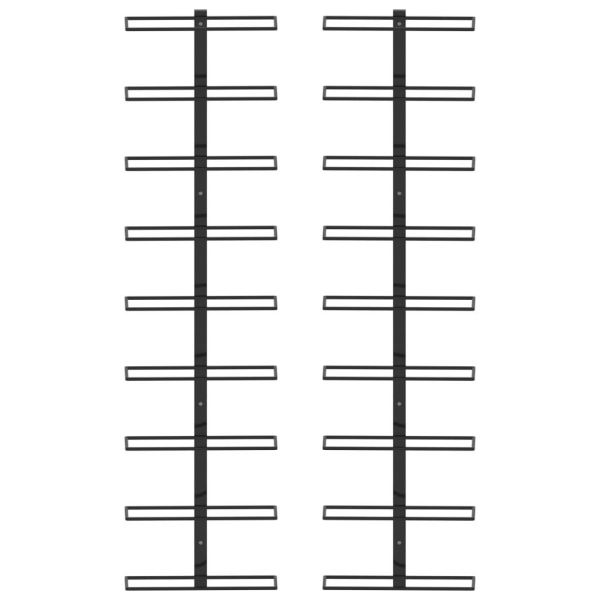 REMAKE vidaXL Veggmontert vinstativ for 18 flasker 2 stk svart jern Svart