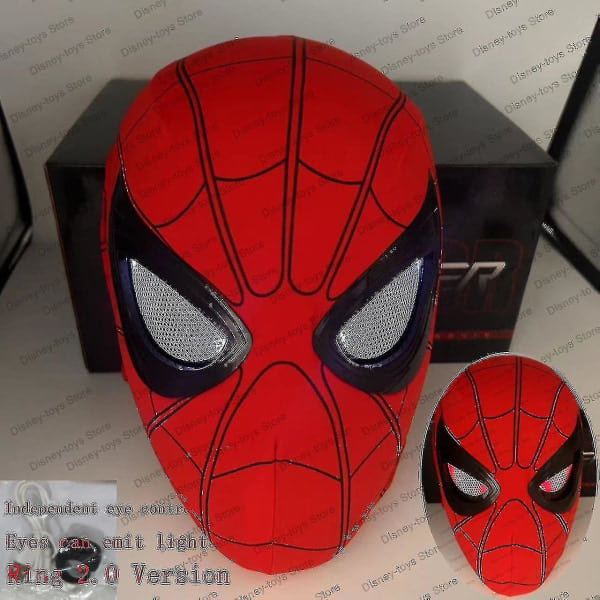 REMAKE Maskara Spiderman Hodeplagg Cosplay Bevegelige Øyne Elektronisk Maske Spider Man 1:1 Fjernkontroll Elastisk