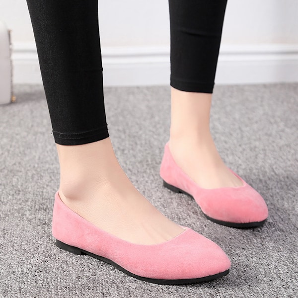 Spisse Sko Enkle Sko Dame Flats Lett Damesko Svartaktig Grønn