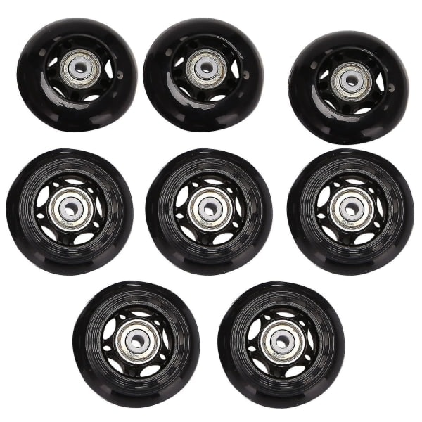 8-pack inline hjul, inomhus/utomhus rullskridsko hjul, ersättningshjul med lager 64mm