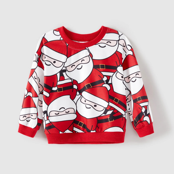 Jultomte Familjematchande Helkropps Tryck Röd Långärmad Sweatshirt Röd MenM