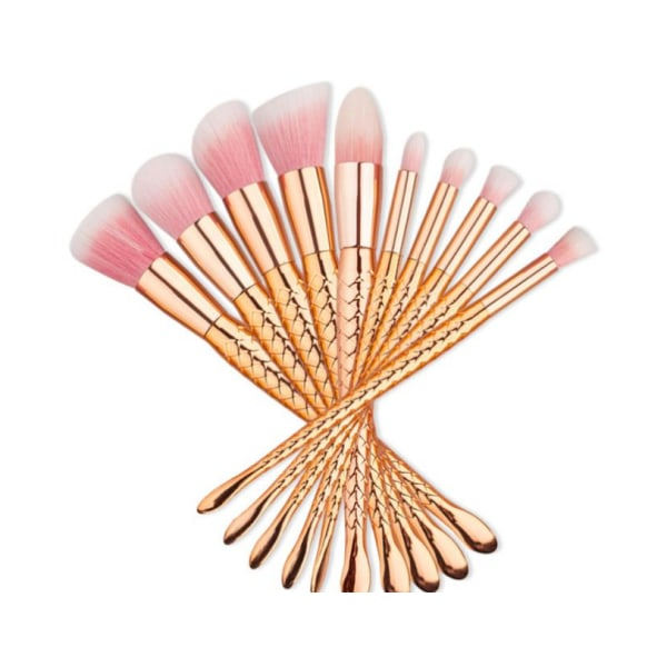 10 makeupbørster - Makeupbørster - Enhjørning Rosaguld