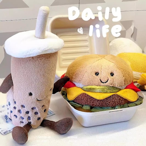 Burgerdocka Jellycat gosedjur söt docka julklapp