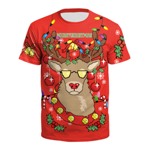 Kortärmad Jultröja för Kvinnor och Män - Casual Pullover HS