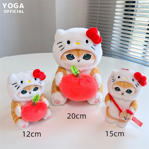 Kawaii Mofusand Sanrio Anime Harrastus Tempura Paistettu Pukeudu My Melody Kuromi Cinnamoroll Pehmolelu Pussin Ripustus Syntymäpäivälahja 20cm KT 20cm