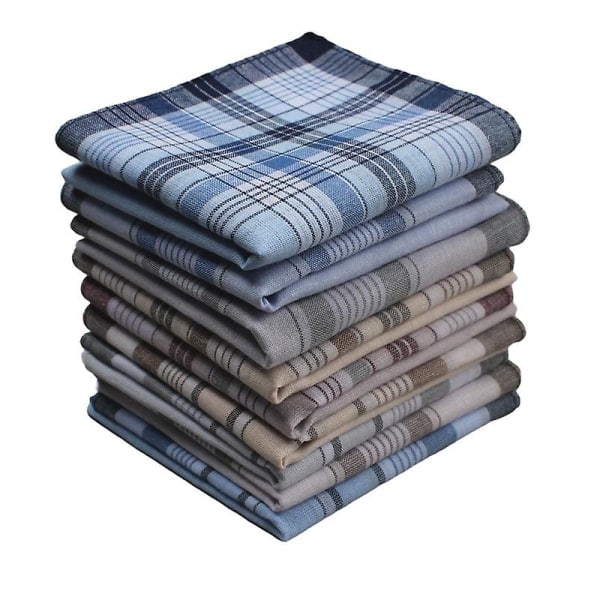 14-pack Männs Näsdukar, Mjuka 100% Bomulls Näsdukar, Männs Näsdukar Presentset Flerfärgade Rutiga Näsdukar Perfekt Present till Fars Dag