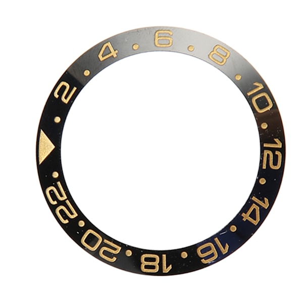 Keramisk klockring i svart bas med guldsiffror, ersättningsdel för klocktillverkare, 40 mm