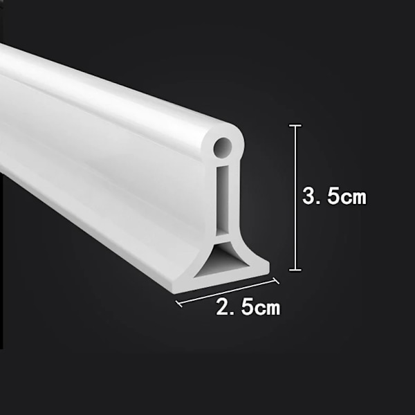 Lett å installere - Silikon Dusjbarriere Vannstopper Holdestripe Vått/Tørt Separasjonsblokkering svart 250CM black