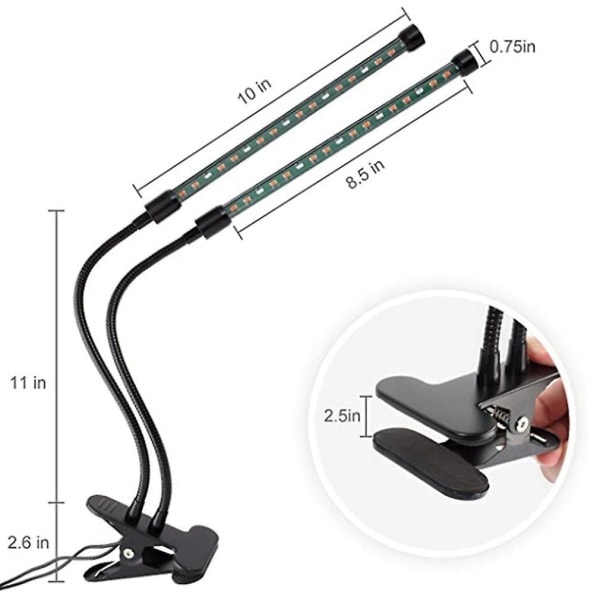 Fytolampa för växter LED-växtlampa Fullspektrum LED-lampa för växter blommor hydroponics inomhusväxter ljus