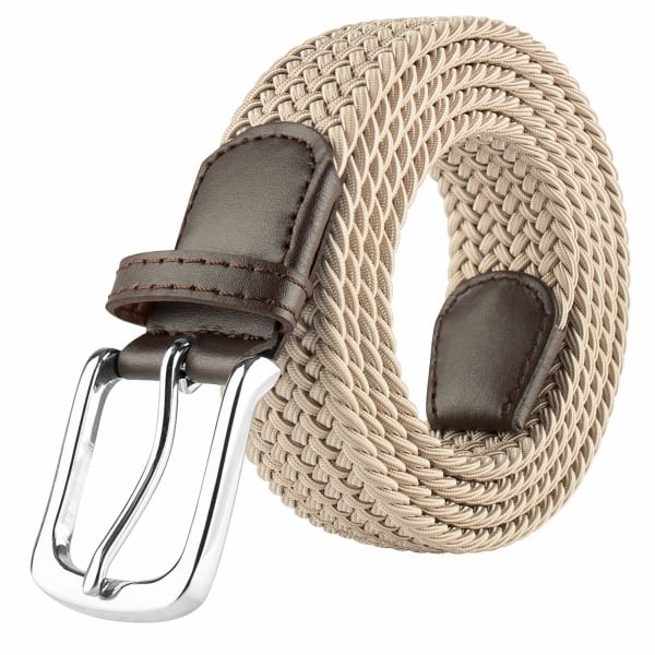 Elastiskt flätad bälte, stretchigt vävt bälte i presentask (Svart 110cm)
