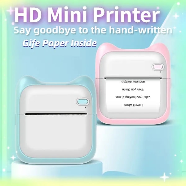 Mini photo printer for iPhone/Android, perfect for gifts, studies, work and photos