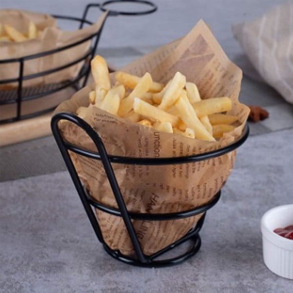 Plastbeger med kjegleform for pommes frites, matlagringstativ, egnet for familie, hage og piknik