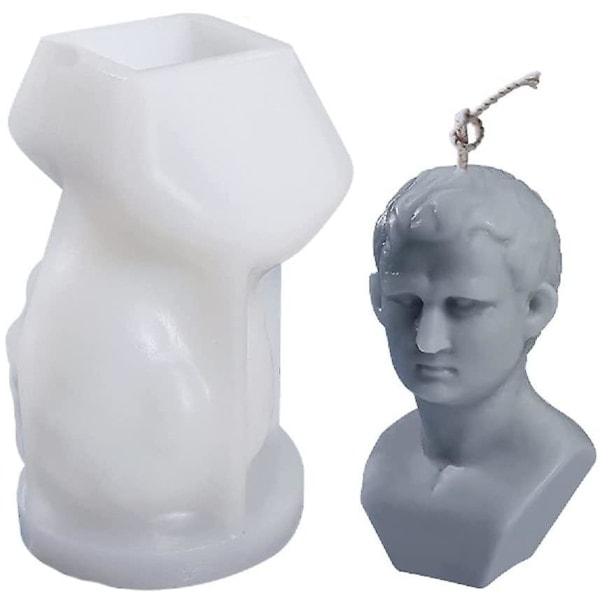 Silicone candle mold, 3D bust statue mold, used to make plaster epoxy resin body candle mold DIY