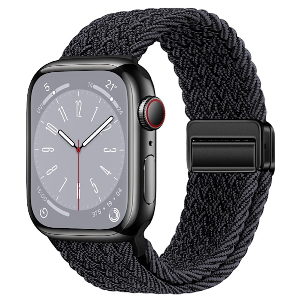 Starlight Nylon Flettet Urrem til Apple Watch Sort