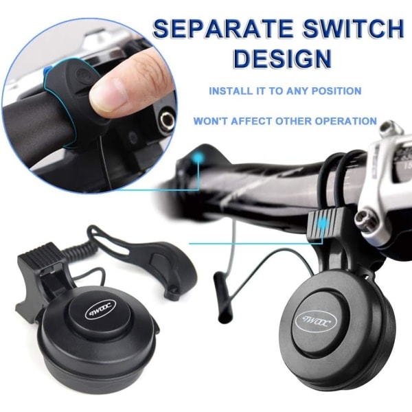 Elektronisk cykelklocka - Mini cykeltuta 130 db Hög USB-laddning, ZQKLA