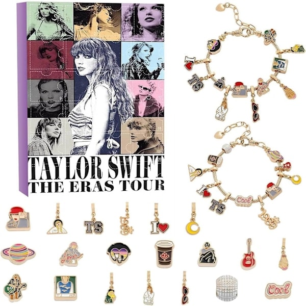 Musikälskares Taylor Swift Julkalender Armband 24 Dagar Jul Swift Nedräkningskalender DIY Smyckestillverkningssats Present Till Barn Tonåringar B