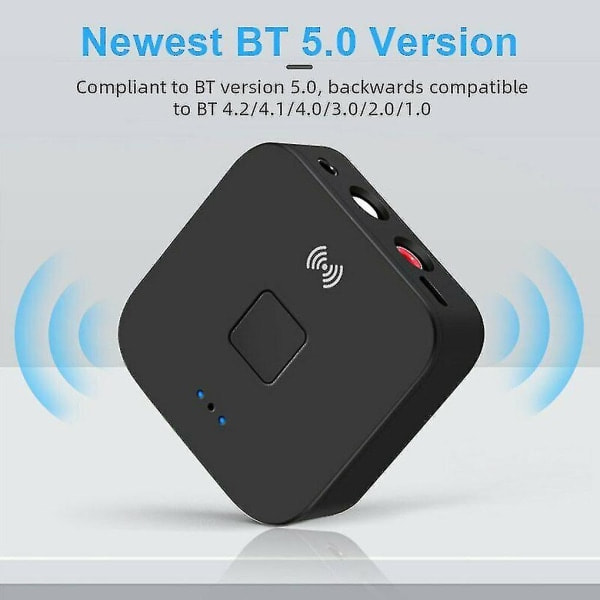 Bluetooth 5.0 RCA Ljudmottagare AptX 3,5 mm Aux-uttag Musik Trådlös Bluetooth-adapter Med NFC För Bil TV Datorhögtalare