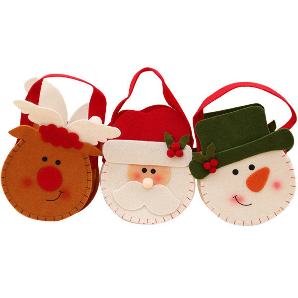 3-pack Julklappspåsar för Barn, Små Presentpåsar, Juldekorationer, Julaftonspåsar GG