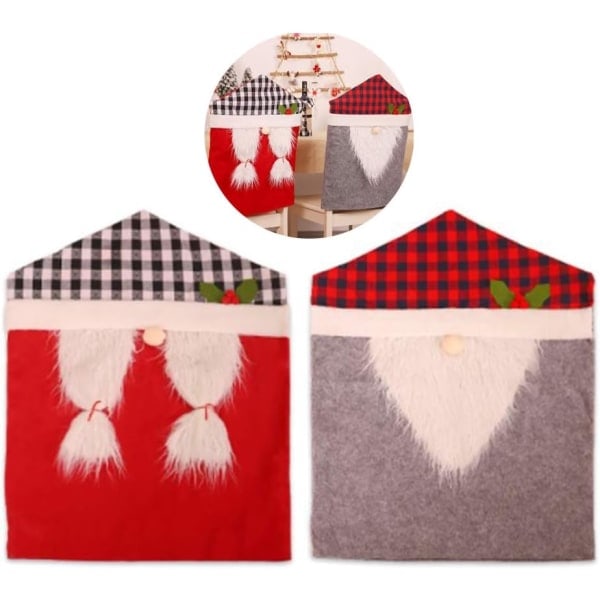 2 stycken juldekoration stolsöverdrag, Mr och Mrs Christma