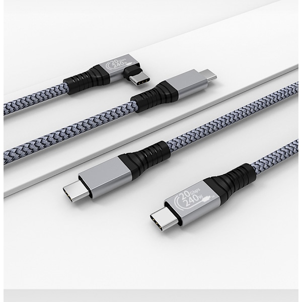 USB C-kabel, 240 W USB 3.2-kabel USB-C hane till hane-kabel 20 Gbps, nylon typ C laddningskabel, kompatibel med MacBook Pro 16\" Flerfärgad