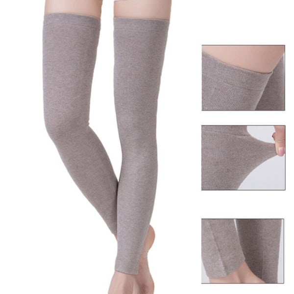 Vintervarme kashmir kneepads knemvarmere beinvarmere 1 par lang Lys brun L