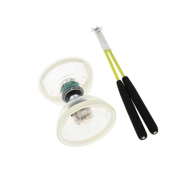1/2/3 Jongleringsleksaker Triple Light Diabolo med Handtag & Vit 13cm 1st