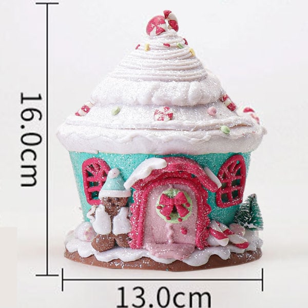 Pepparkakshus Dekorativt Julgranspynt med Slott Godis Trä