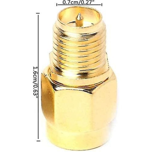 SMA Han till RP-SMA Hon RF Rakt Koppling Guldpläterad Adapter för Wi-Fi Antenn Repeater Trådlös Signalförlängare Kabel (4 st)