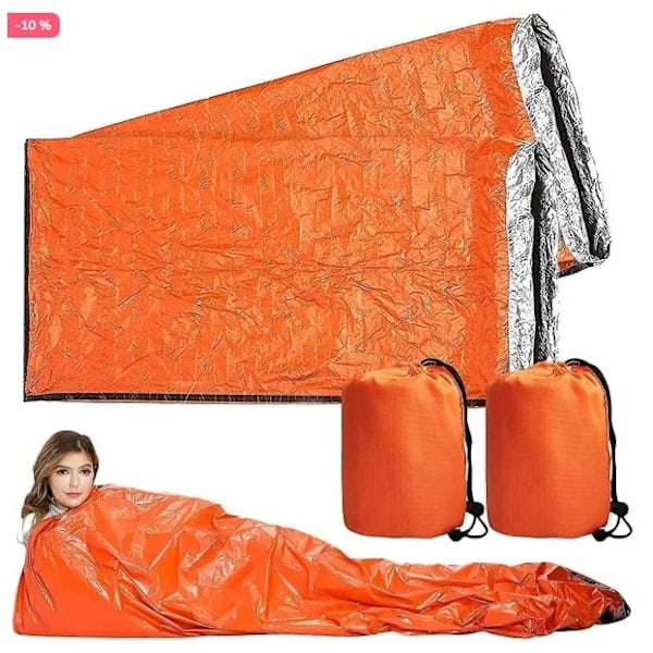 REMAKE 4x Vattentät Termisk Nödsömnpåse för Utomhusbruk Camping Överlevnad Bivvy Sack