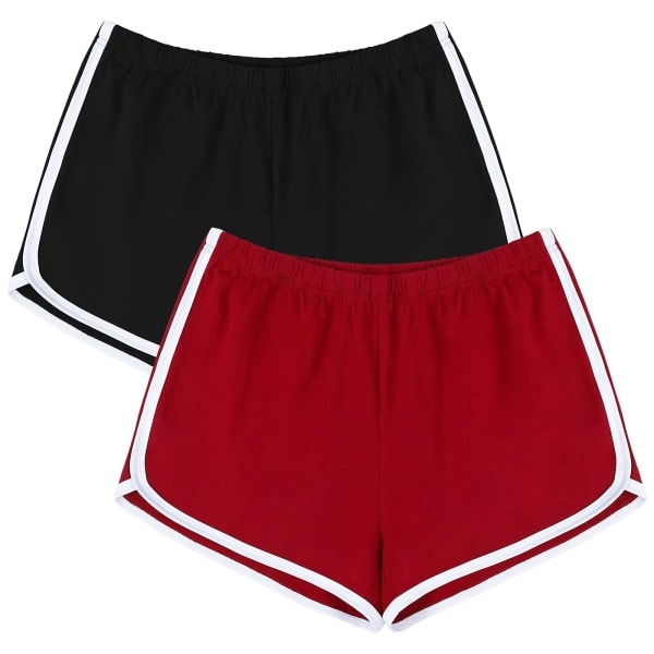 Pakke Bomuld Sports Booty Shorts Yoga Dans Sove Shorts Sommer Atletiske Shorts (L)