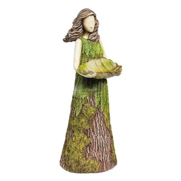 Sagolik Skogsflicka Fågelmatare Resin Hantverk Utomhus Trädgårdsstaty Trädgård Gräsmatta Dekoration Resin Ornament