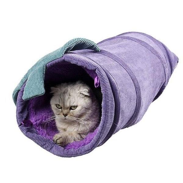 25*56cm Stor Lång Kattunnel Leksaker Ren Färg Mocka Material Kattunge Vikbar Husdjur Kattunnel (Lila)