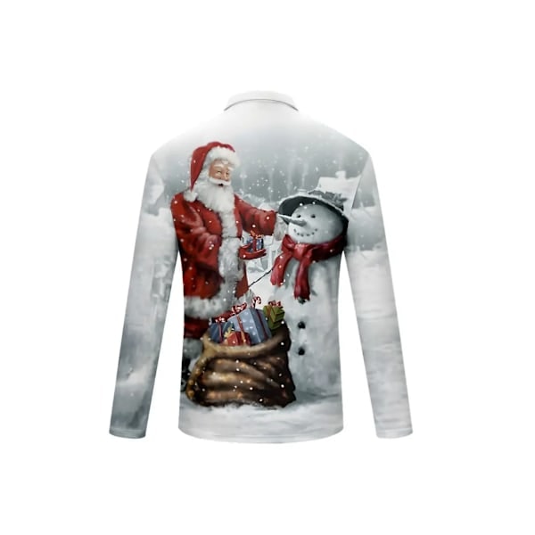 Jultomten och Snögubben Anime Grafisk Tryckt Herrarnas Nyhet Långärmad Dragkedja Topp för Vår Höst Julgåva XXXL